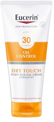 Eucerin Oil Control Body Sun Gel-Creme LSF 30 200 ml, ultraleichte Sonnencreme mit UVA/UVB-Filtern, wasserfester und schweißresistenter Sonnenschutz für Sportler*innen