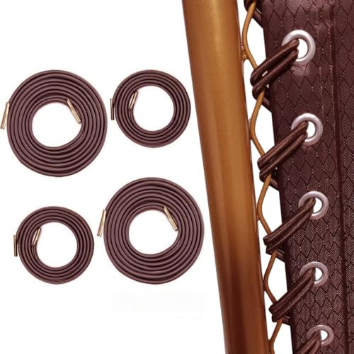 POFET Universelle Ersatzkabel Schnürsenkel Recliner Ersatz-Elastikkabel für Schwerelosigkeitsstuhl, Garten-Sonnenliegen, Loungesessel und Bungee-Stuhl, 4er-Pack, Braun
