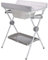 PLASTIMYR Bañera Cambiador Bebe Plegable LEA - Cambiador con Bandeja Organizadora y Patas Antideslizantes – Bañera Plegable Bebé Viaje Seguro y Compacto - Safari Gris