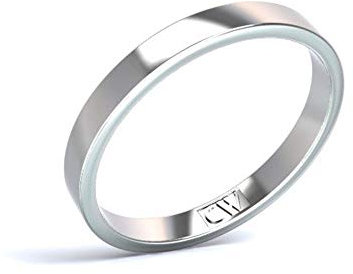 CRISTINA WISH Ehering aus Weißgold, Modell Atlas 2–1,2 mm. Herren- und Damenring. Ring aus Weißgold (18)
