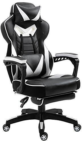 Vinsetto Ergonomischer Bürostuhl 65 x 70 x 118,5-128,5 cm Schwarz+Weiß