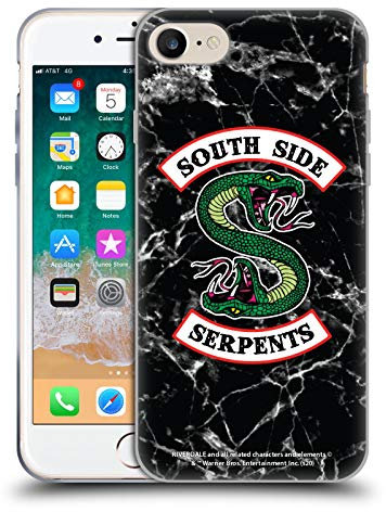 Head Case Designs Offizielle Riverdale Black and White Marble Logo South Side Serpents Gelhülle [Militärischer Grad] Kompatibel Mit Apple iPhone 7/8 / SE 2020 & 2022 Und Kompatibel Mit MagSafe