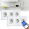 BSEED WLAN Smart Steckdose 16A mit Strommessung,3 Fach Intelligente Steckdose mit Verbrauchsmessung und Energiekosten-Messer 2er Pack,arbeitet mit Alexa，Google Home, Timerfunktion Weiß