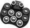Kit batteria elettronica portatile, pieghevole, con cuffie e altoparlanti integrati, 2 pedali, con luce LED e connessione Bluetooth, ideale per bambini/principianti (bianco brillante)