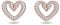 Swarovski Heart Stud Earrings, White Pavé Crystals, Rose Gold Tone Plated from the Una Collection