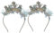2 Stücke Silvester Haarreif Happy New Year Haarschmuck Weihnachten Kopfbedeckung Neujahr Stirnband Prinzessin Krone Tiara Kopfschmuck Mitgebsel für Fotos Requisiten Deko