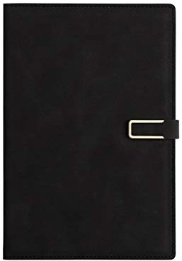 XXZY Blocco Note in Pelle di Ritorno Blocco Note A5 Notebook Creativo Semplice retrò Cintura Fibbia Penna Set diario Business riunione Notepad (Color : Black, Dimensione : 7.99 * 10.62in)
