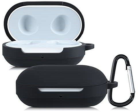 kwmobile Case Compatible with Samsung Galaxy Buds/Buds Plus Case - Silicone Cover Holder for Earbuds - Black