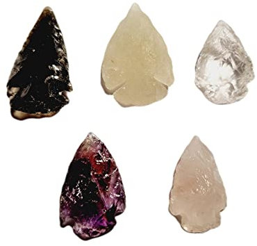 Animus Imperat 5 Halbedelstein Pfeilspitzen 2,5 bis 3,5cm