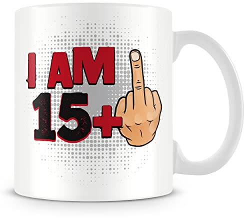 Tazza regalo per 16° compleanno, con dito medio