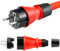 hb-digital Strom Stecker 230V IP54 Stromstecker Schutzkontaktstecker Gummi spritzwassergeschützt für Gewerbe/Baustelle schraubbar Hochleistungskunststoff schwarz/rot Außen- & Innenbereich 3-polig