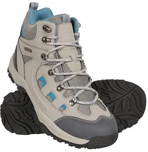Mountain Warehouse Adventurer Womens Boots - Waterproof Rain Boots, Synthetic & Textile Walking Shoes - For Spring Summer, Hiking & Trekking Light Grey Adult Shoe Size 6