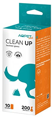 AQPET Sacchetti Igienici Bustine per Bisogni Escrementi Cane Gatto Confezione da 200 Pezzi, 8050327305946