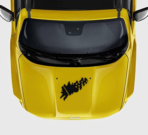 DualColorStampe Aufkleber kompatibel mit JEEP RENEGADE Wrangler Motorhaube Sterne Offroad Aufkleber Sticker Auto Decal Autozubehör Dekoration -COD.0289 (Schwarz)