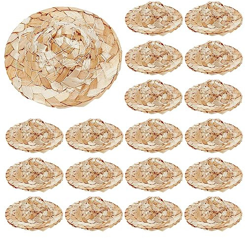 WEBEEDY 30 Stück Miniatur Strohhüte Strohhüte Zum Basteln Mini Sombrero Hüte Cowboy Hüte Für DIY Dekorationen