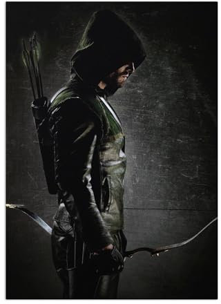 Displate Offiziell DC Comics MetallPoster Magnetische Befestigung Inklusive Lizenziert Bilder Hochwertiges Poster Arrow TV Series Key Arts - Arrow in the shadow 45 cm x 32 cm