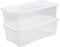 62L Litre Crystal Clear Storage Container Under-Bed Organiser Plastic Transparent Storage Box with Lid For Shoes Medicine Garage Office Home & Kitchen Made in UK – Pack 2