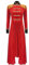 Aiihoo Damen Langarm Samt Smoking Frack Glänzend Blazer Jacke Mantel Zirkus Ringmaster Kostüm Weihnachten Halloween Karneval Cosplay Kostüm B Rot M