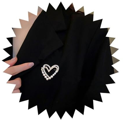 Cimenexe Broche Coeur En Cristal Perlé Broche Coeur En Or Cz Broche Coeur Creux Broche Coeur En Perle Broche Mariage Épingle De Revers En Perle Épingle De Banquet Épingle De Badge Bijoux Pour