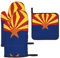 Ofenhandschuhe und Topflappen mit Arizona-Flagge, rutschfeste Silikon-Ofenhandschuhe zum Grillen/Kochen/Backen/Grillen, Weihnachts-Ofenhandschuhe