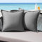 MIULEE Outdoor Kissen Wetterfest Kissenbezug Wasserdichter Dekorative Kissenbezüge Leinen-Optik Sofakissen Dekokissen für Garten Sofa Couch Wohnzimmer Schlafzimmer 2er Set 40x40cm Hellgrau