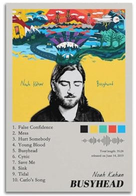 AYUBQ Noah Kahan Posteralbum, Poster, Poster, für Schlafzimmer, Wandkunst, Album, Musik, künstlerisches Albumcover, Poster, 40 x 60 cm, ungerahmter Stil