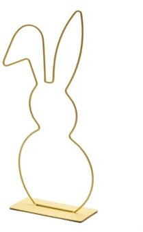 NaDeco Metallring Hase mit Fuß, in vielen Farben und Größen wählbar | Hasen Deko | Tischdeko Ostern | Dekoring | Osterdeko | Bastelring | Frühlings-Dekoration, Farbe:Gelb, Größe:Knickohr 40cm