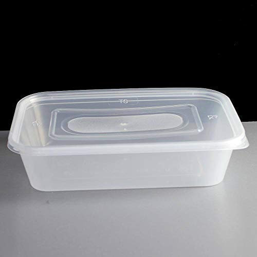 50 X Takeaway Containers With Lids Black Round Plastic Food Containers,Leakproof Seasoning Box, Deli Pots For Dip Ketchup Chutney Microwave, Freezer And Dishwasher Safe In Size 16oz
