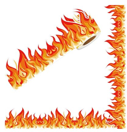 Bordüre in Form eines brennenden Feuers, gestanzte Bordüre für Schule, Klassenzimmer, Kreidetafel, Party-Dekoration