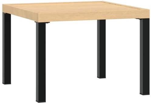 vidaXL Garten Couchtisch, Gartentisch Stahlgestell, Beistelltisch Teetisch für Terrasse, Modernes Design, Schwarz Pulverbeschichteter Stahl