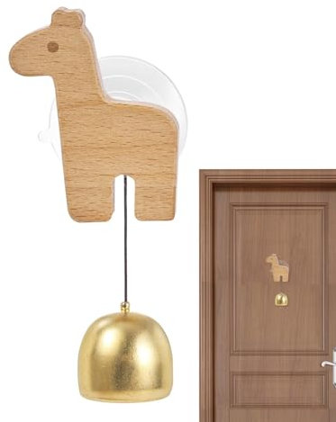 Campanello per negozi, Campanello per negozi per apertura porte | Campanello di promemoria per porta a ventosa | Campanello in legno a ventosa, campanello per porte aziendali, campanello per porte Tyr