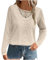 Women's Elegant Lace Blouse & Casual Sweatshirt - Long Sleeve Tunic Tops for UK Ladies - Waffle Tshirts, Plain, Loose, Crewneck Pullover Tops - Work & Office Tee Shirts