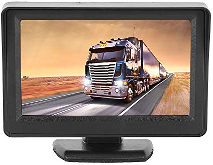 Ultradünner 4,3-Zoll-TFT-LCD-Monitor mit AV-Eingang für Rückfahrkamera, 9-35-V-Weitspannung, PAL/NTSC-Dual-System-Umschaltung, Einweg-Rückfahreingang für Bequeme Nutzung