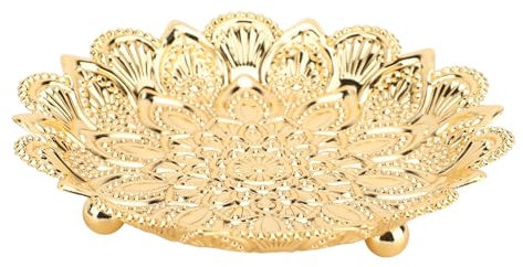 Vassoio da Portata Turco, Design Vintage, Motivi in ​​rilievo, Aspetto Squisito, Costruzione in Metallo, Uso Versatile, Materiale in Ferro, Ideale per la Casa, il Bar, L'esterno,