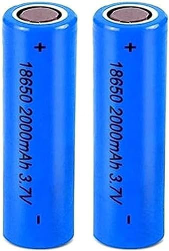 ZWDCVFGK Baterías Recargables de 3,7 V, 2000 mAh, para linternas y luz Solar, Paquete de 2, Parte Superior Plana