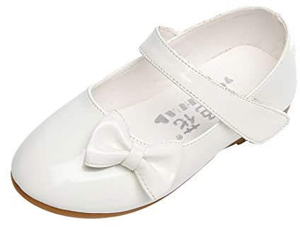 Zapatos Mary Jane para niñas, para banquetes, bodas, fiestas, charol, con correa de cierre táctil, zapatos de niña con lazo, zapatos Mary Jane, zapatos planos sin cordones, zapatos escolares de color
