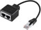 Ethernet Cable Splitter RJ45, RJ45 Network Splitter Adapter, Male to 2 Female LAN Network Adapter, Ethernet Splitters 1 to 2 Cable Adapters for Cat5, Cat5e, Cat6, Cat7, Cat8