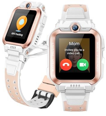 imoo Z7 Smartwatch Kinder, 4G Kinder Smartwatch mit GPS und Telefon, Kids Smart Watch mit HD-Video & Sprachanruf, Kids GPS Uhr, IPX8-Wasserbeständigkeit beim Schwimmen (Weiß, Z7)