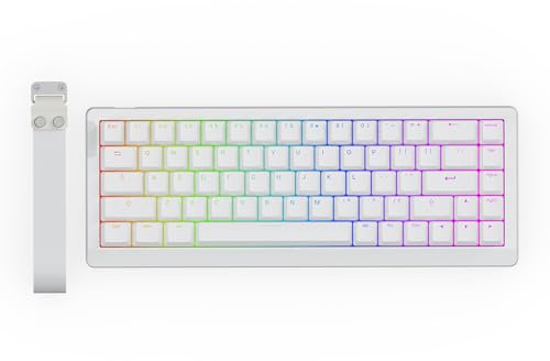 EPOMAKER HE68 Lite Tastiera da Gioco a Effetto Hall, 8k Polling & 128K Scan Rate, 0.01mm Adjustable Trigger, 0.125ms Latency, 5-Layer Sound-Dampened, Snap Key, SOCD, A-RGB, Wired (Bianco)