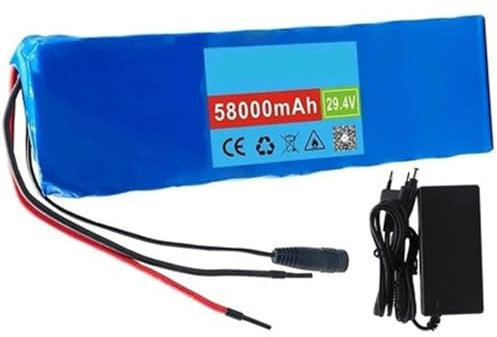 Batterie Lithium-ION 24 V 58 Ah 7S3P pour vélo électrique, BMS intégré avec Chargeur, Compatible avec Les Voitures et Scooters électriques T