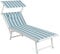 BAKAJI Lettino Prendisole Pieghevole da Mare con Tettuccio Parasole e Cuscino Poggiatesta Sdraio Stabilimento Piscina Spiaggia Professionale in Alluminio e Textilene 180 x 60 x 40 cm (Strisce Azzurre)
