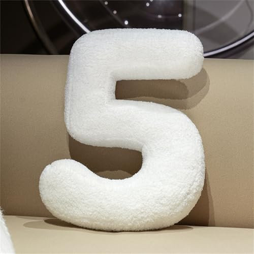 champracer Buchstabekissen, Numerisch Plüsch-Wurfkissen, Dekokissen, Alphabet Numerisch Kissen, für Sofa, Schlafzimmer, Wohnzimmerdekor (F)