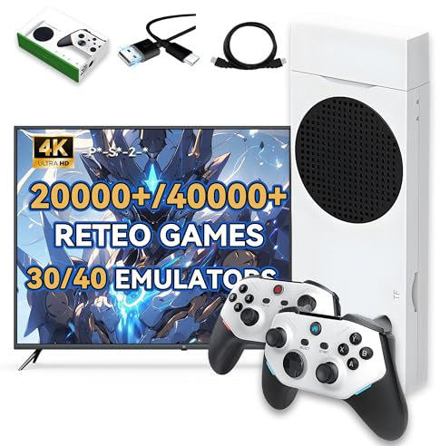 M88 Retro Konsole Spielkonsole 4K Game Stick,20000+ Spiele,30+ Emulator,4-Player-Online-Kampf,1080P Retro Videospiel Konsole mit Dual 3D Rocker,Plug and Play Spiel Stick Emulator Konsole für TV (128G)
