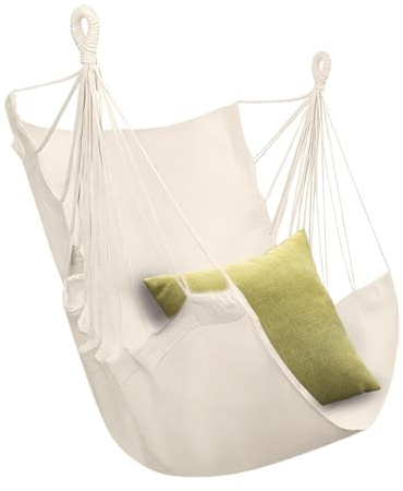 Paodduk Hammock Chair,Outdoor Rope Porch Swing Chair | Relaxing Patio Seat Porch Furniture for Indoor Dormitory Bedroom Outdoor Backyard Deck Balcony Camping