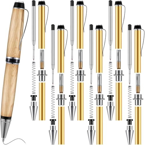 Aurelicxy Wood Turning Pen Set with Refills Rotating Pen Kit for Wood Turning Bulk Lathe Turning Supplies for Pen Making