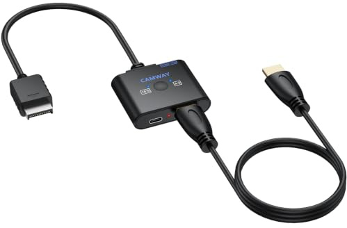 CAMWAY PS2 HDMI Adapter 1080P, mit 4:3/16:9 & RGB/YPbPr-Umschalter