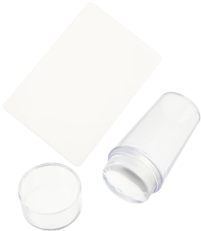 Stampino per Nail Art in Silicone con Raschietto Sottile | Look Naturale, per Manicure Fai da Te, Strumento da Stamping Trasparente con Coperchio