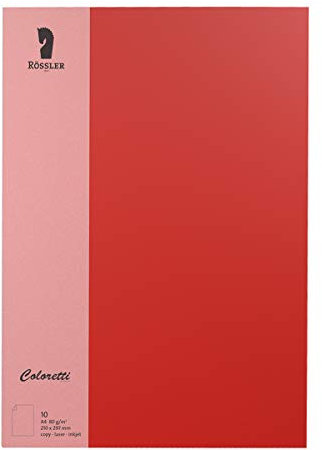 Rössler 220701526 - Coloretti Briefpapier, 80g/m², DIN A4, klatschmohn, 10 Blatt