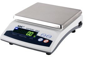 G&G E3000-1 3kg/1g Tischwaage mit Netzanschluss, LED Anzeige, ohne Abschaltautomatik, Feinwaage Laborwaage, LED-Display, abnehmbare Edelstahl-Wägefläche