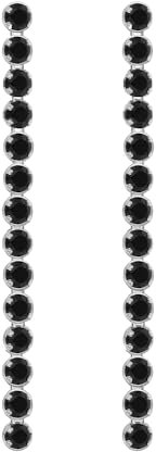 Tuscany Silver Damen Sterling Silber rhodiniert Schwarz Spinel 2.4mm x 33mm Drop Ohrringe 8.58.8579